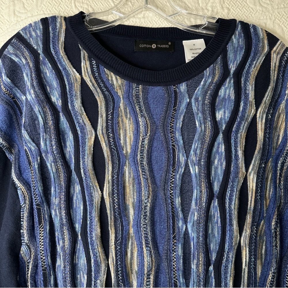 Cotton Traders Textured Cosby Style Vintage 90s Dad Sweater